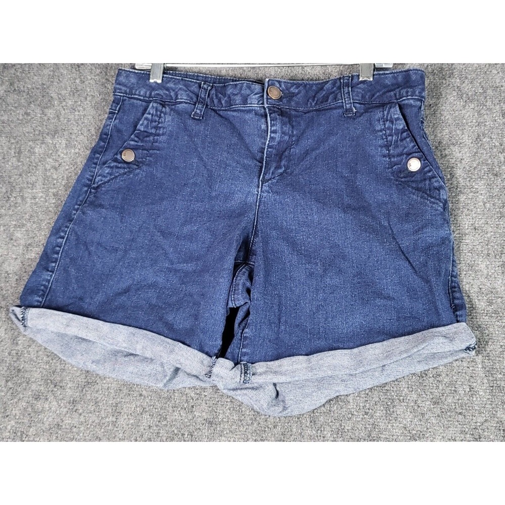 Lane Bryant Denim Shorts Cuffed Dark Wash Casual Everyday Women Sz 12‎ Summer